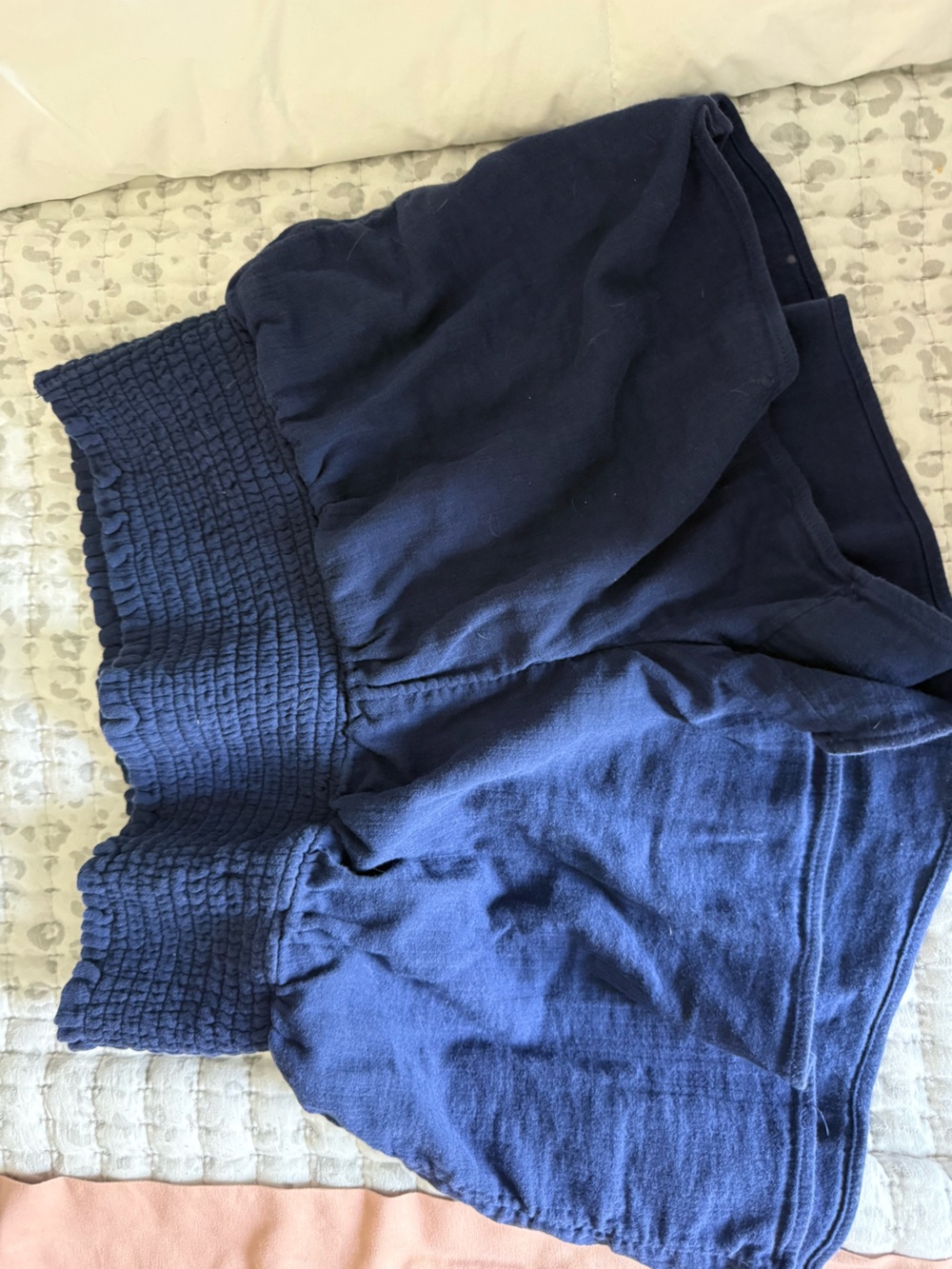 Womens Navy Blue Elastic Waist Bottoms